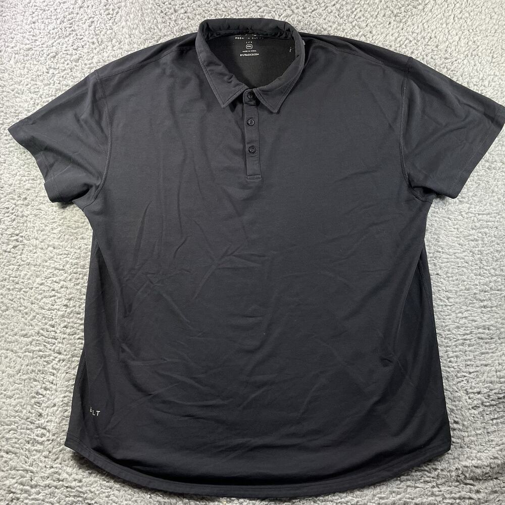 BYLT Premium Basics Drop-Cut LUX Polo Shirt Mens XXL Black Short Sleeve